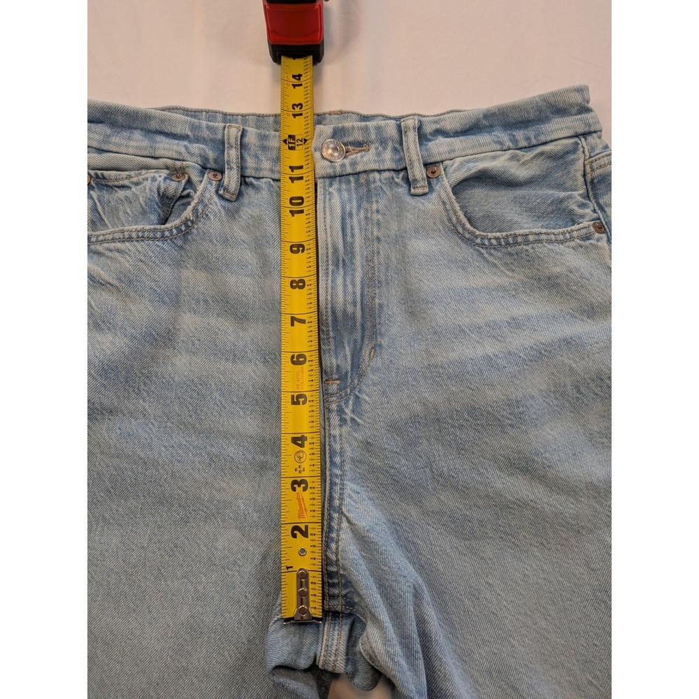 American Eagle Curvy Super High Rise Baggy Straight Jeans Light Wash 10 X-Long - Picture 8 of 14